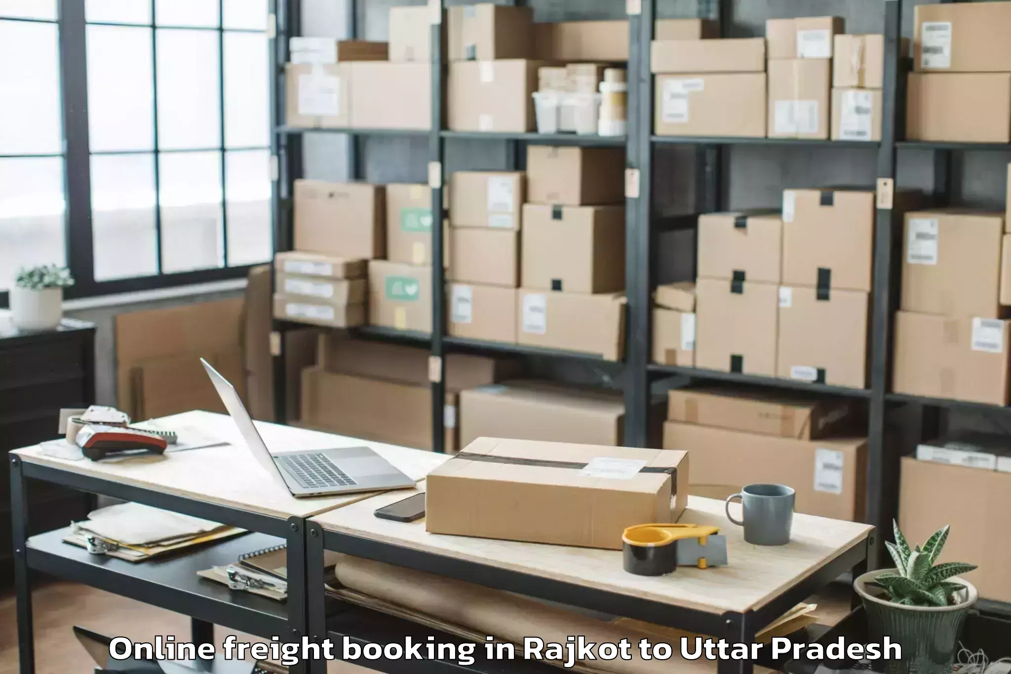 Book Rajkot to Mankapur Online Freight Booking Online